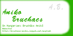 aniko bruchacs business card